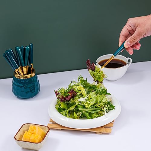 Miniatura 4 de Cuchara de café, 8 cucharaditas, cucharas de postre creativas con mango de cerámica, acero inoxidable de grado alimenticio premium, apto para