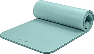 Retrospec Solana Yoga Mat 1" Thick w/Nylon Strap for Men & Women - Non Slip Exercise Mat for Home Yoga, Pilates, Stretching, Floor & Fitness Workouts - Blue Ridge