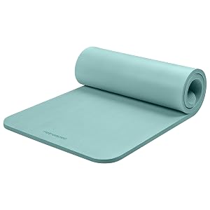 Retrospec Solana Yoga Mat 1 Thick w Nylon Strap for Men Women - Non Slip Exercise Mat for