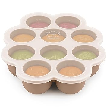 KeaBabies Silicone Food Freezer Trays with Lid, 2oz x 10