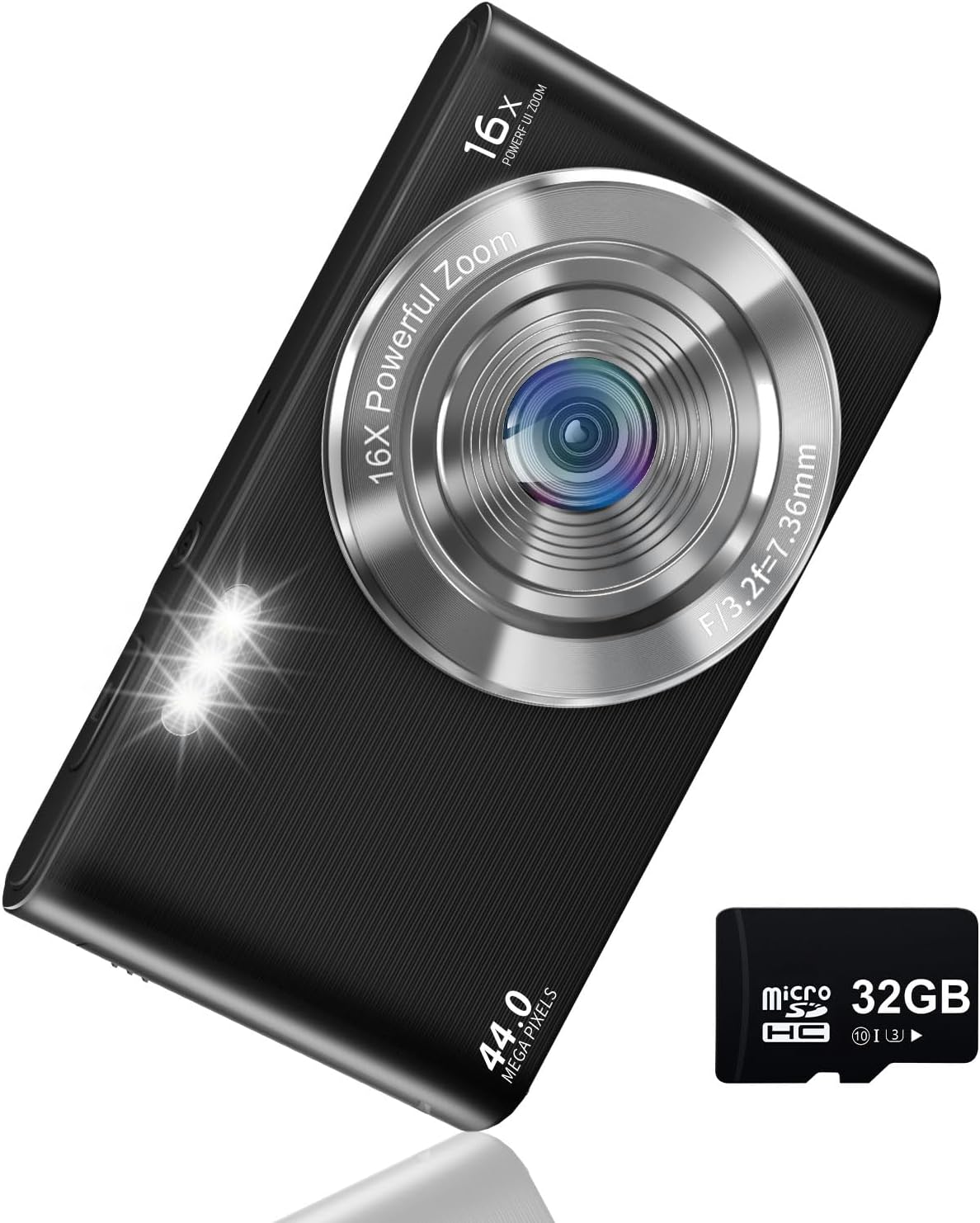 Amazon VJIANGER 4K デジタルカメラ 44MP ポイント&シュートカメラ 16倍デジタルズーム 2.4インチ キッズカメラ