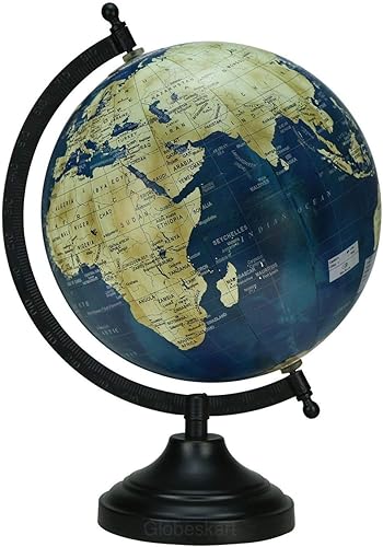8 "azul crema textura giratoria escritorio globo mundial, globo antiguo, artículo de regalo por Globes Hub
