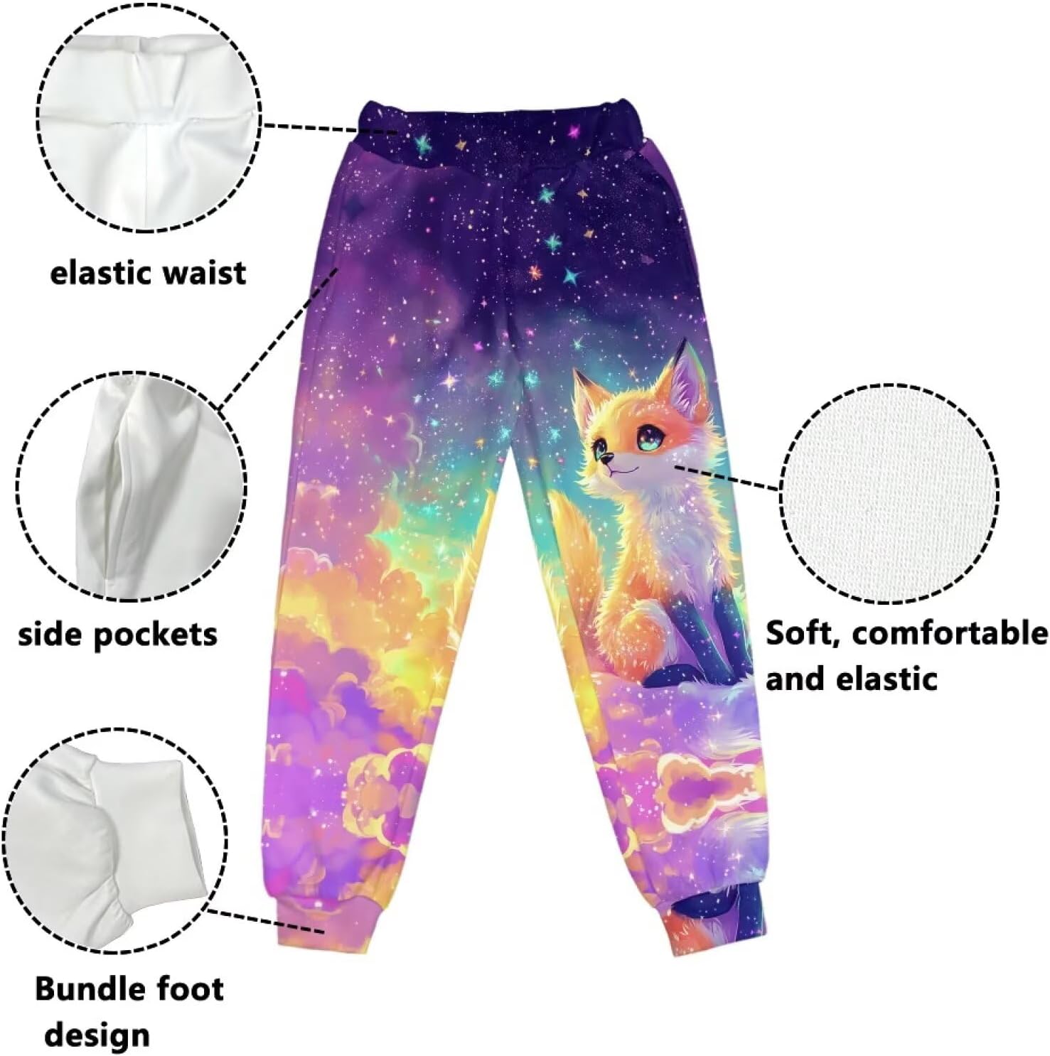 Ystardream Elastic Waisted Girls Sweatpants with Pocket Trendy Kid Workout Cargo Pants