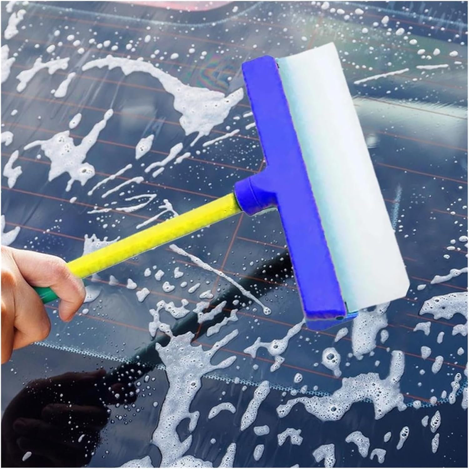 12-Inch Silicone Window Glass Cleaning Squeegee Kit – Car Wash Water Wiper with Drying Squeegee and Microfiber Cloth Cover – Complete Cleaning Tool(02)