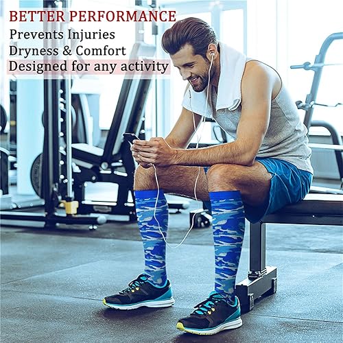 Miniatura 55 de CHARMKING Compression Socks for Women & Men Circulation (8 Pairs) 15-20 mmHg is Best Support for Athletic Running,Cycling