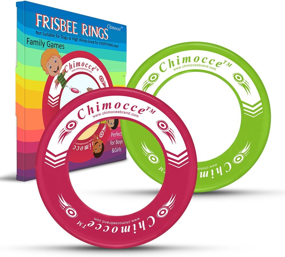 CHIMOCEE Kid's Frisbee Rings, 2 Pack Super Fun Flying Discs for Boys & Girls, Safe, Soft and More Comfortable, Best for Play Outside with Healthy Family Fun Time, Also a