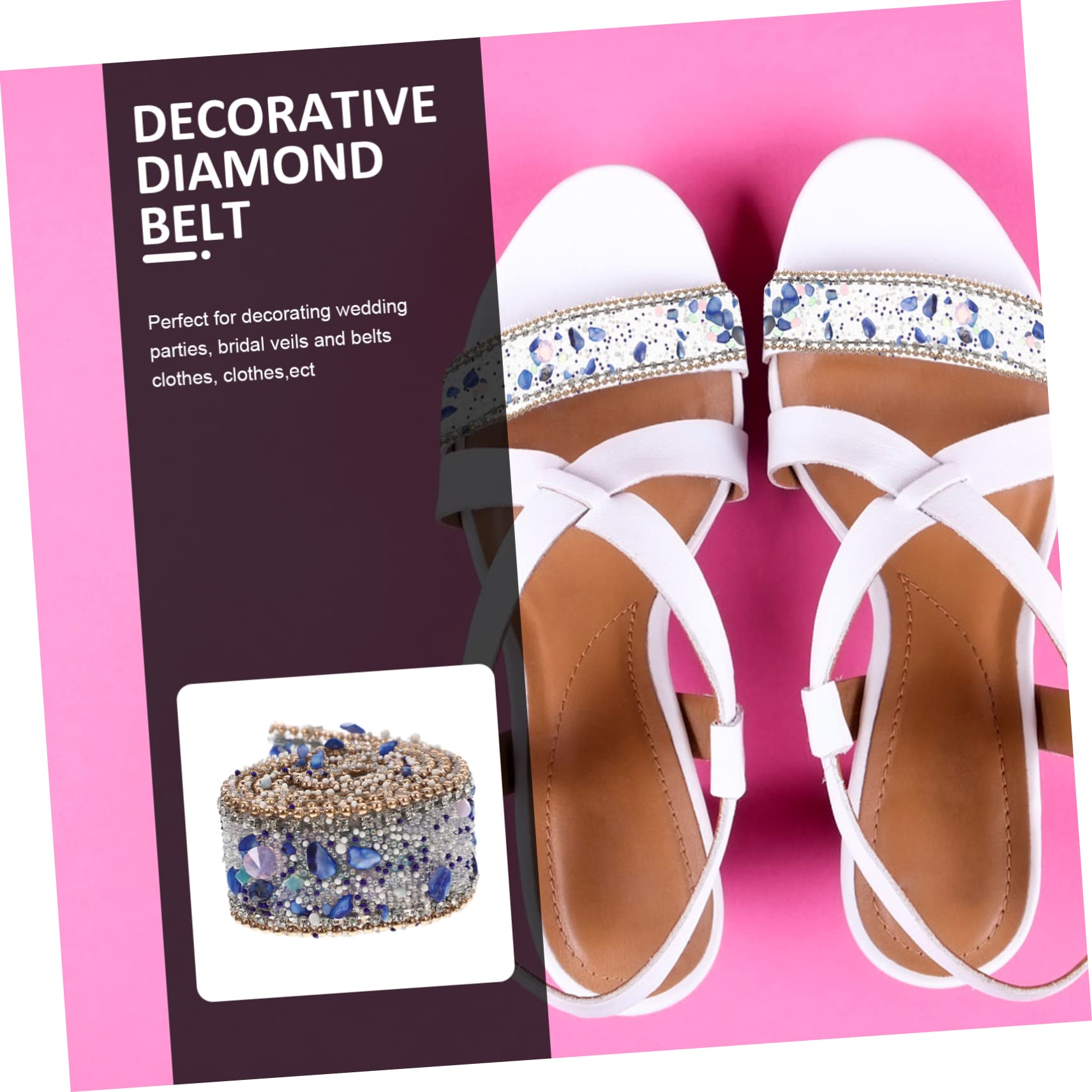 TEHAUX 5rollen Rhinestone Trim Für Kostüme Dekoration Cuttable Glitzerband Für Hochzeiten Kleider Taschen Schuhe -projekte Pro Goldenen Perlen
