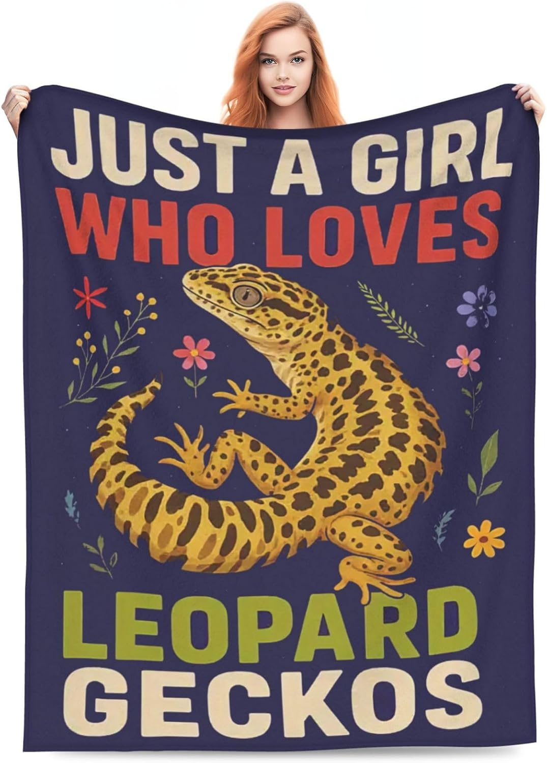 SweetFox Just A Girl Who Loves Geckos Blanket, Gecko Decor Throw Blanket Gifts for Girls Boys Lovers Super Warm Soft Plush Fleece Flannel Winter Bedding Blankets for Kids Adults Men Women 50"X40" - Image 5