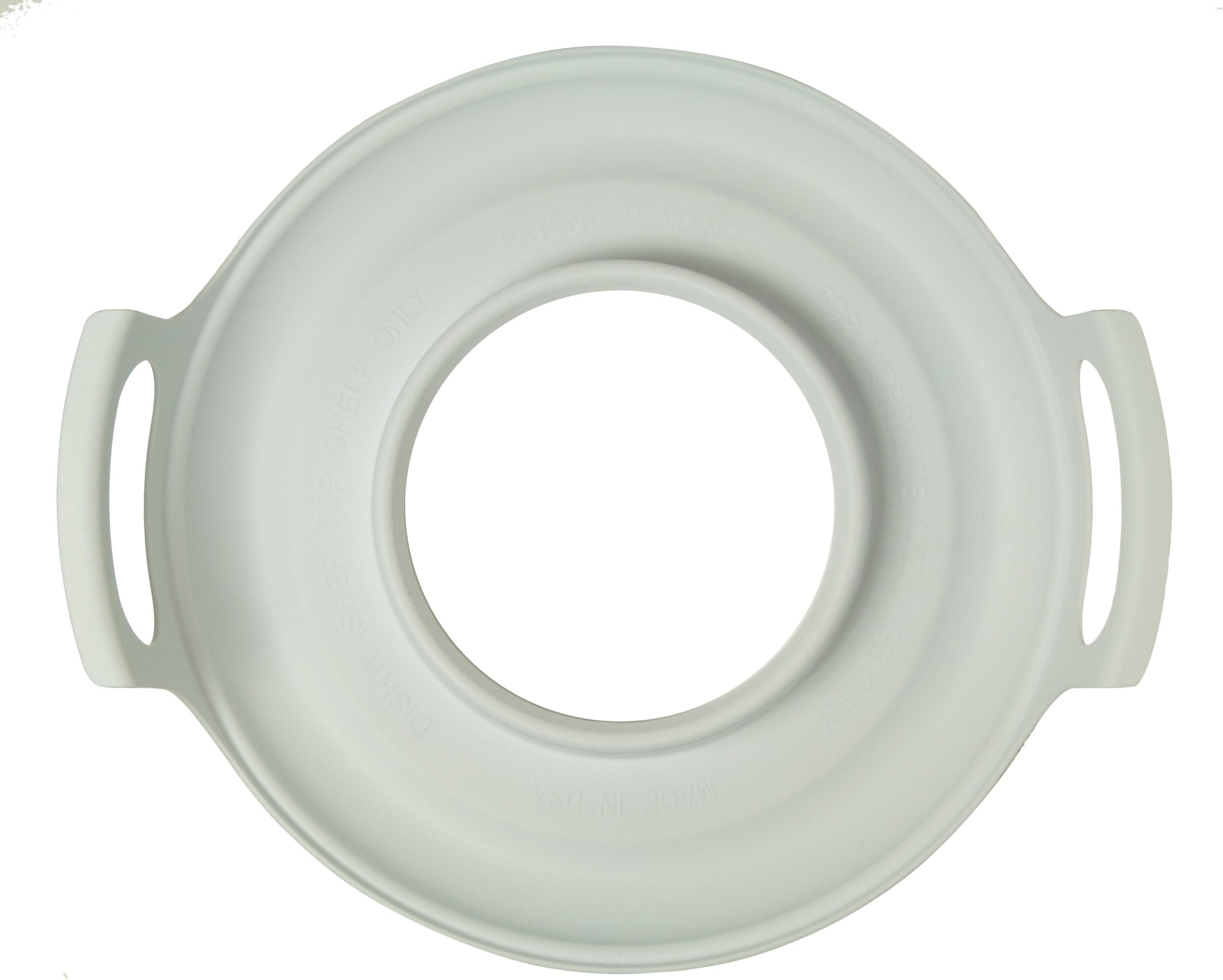 Cool Grip Microwave Caddy Protects Fingers from Burns and Collect Spills, Boil-Overs, White