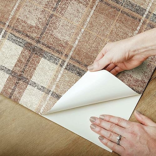 Miniatura 5 de RoomMates RMK11397RL Papel pintado de tweed marrón y rojo