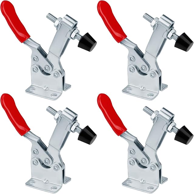 Toggle Clamps Quick Release GH-201-B Anti-Slip Horizontal Clamp Heavy Duty with 198Lbs Holding Capacity 4 Pack