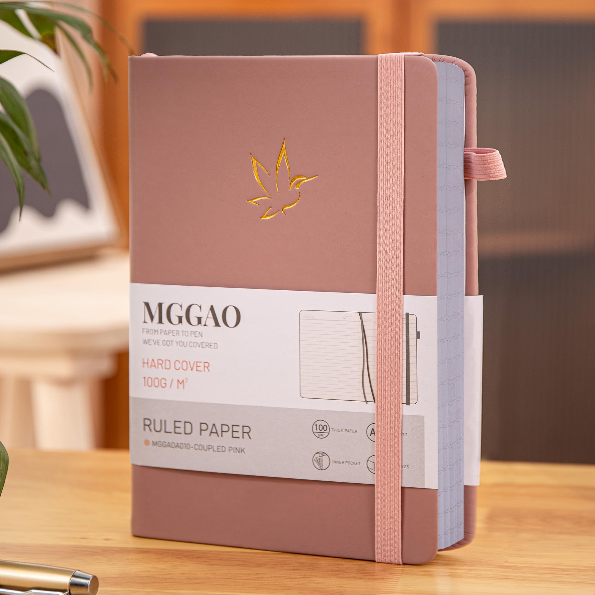 MGGAO Quaderno a Righe A5, 320 Pagine, Copertina Rigida, Carta 100 g/m²