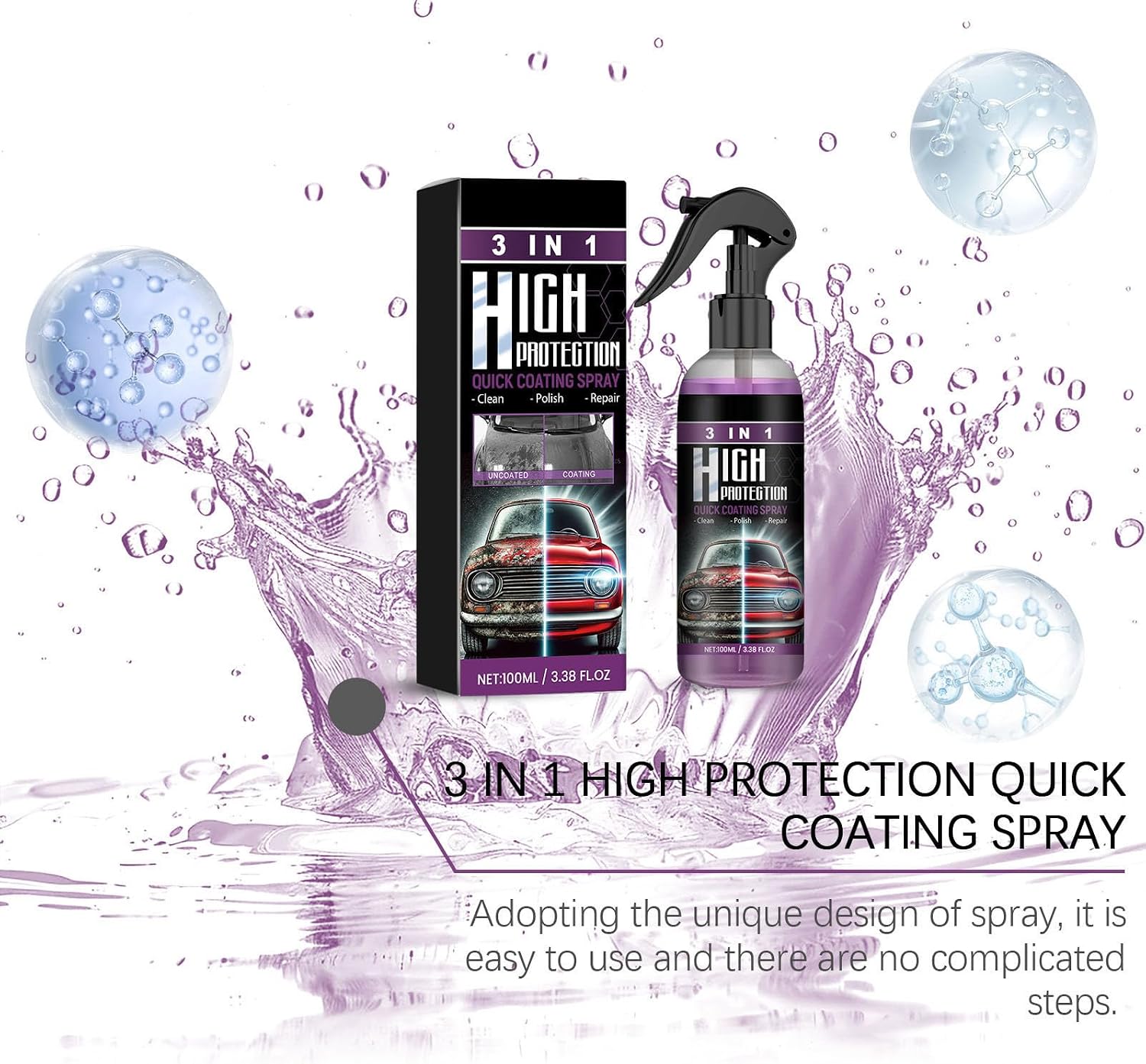 Gloss Dressing Plastic Restorer for Cars, Trim & Tire Dressing - Restore Faded Plastics, Plastic Restorer for Cars Ceramic Plastic Coating, Buff for Shine