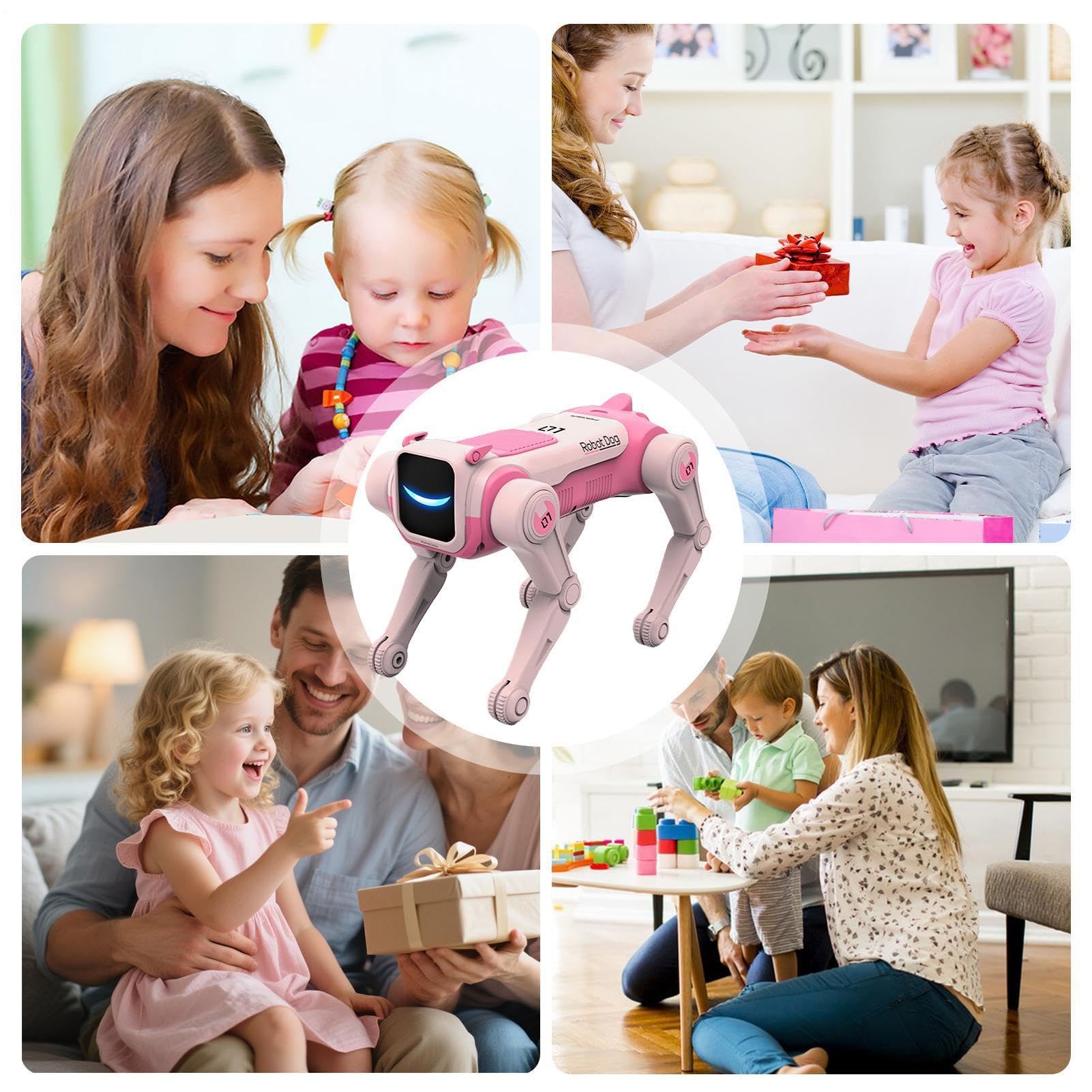 Perro Robot Control Remoto 2.4GHz Activado Por Voz | Perros Robot Mascota Interactivos con IA Para Niños A Partir De 6 Años Juego Aprendizaje Educación Entretenimiento Hogar