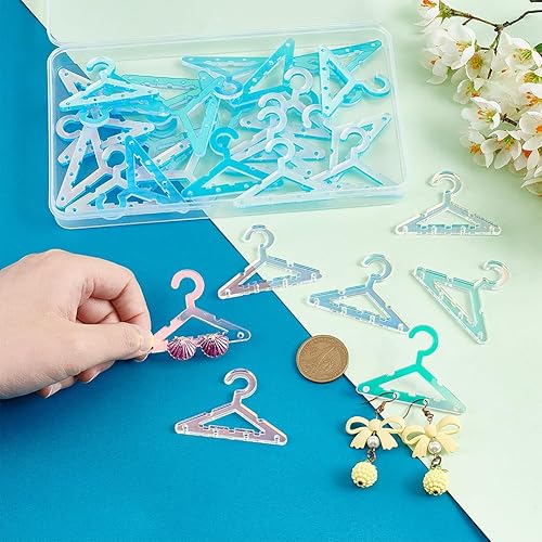 Miniatura 5 de PH PandaHall 30 piezas de colgador de pendientes de ropa con forma de soporte para aretes, collar, mini percha, exhibición de joyas, organizador