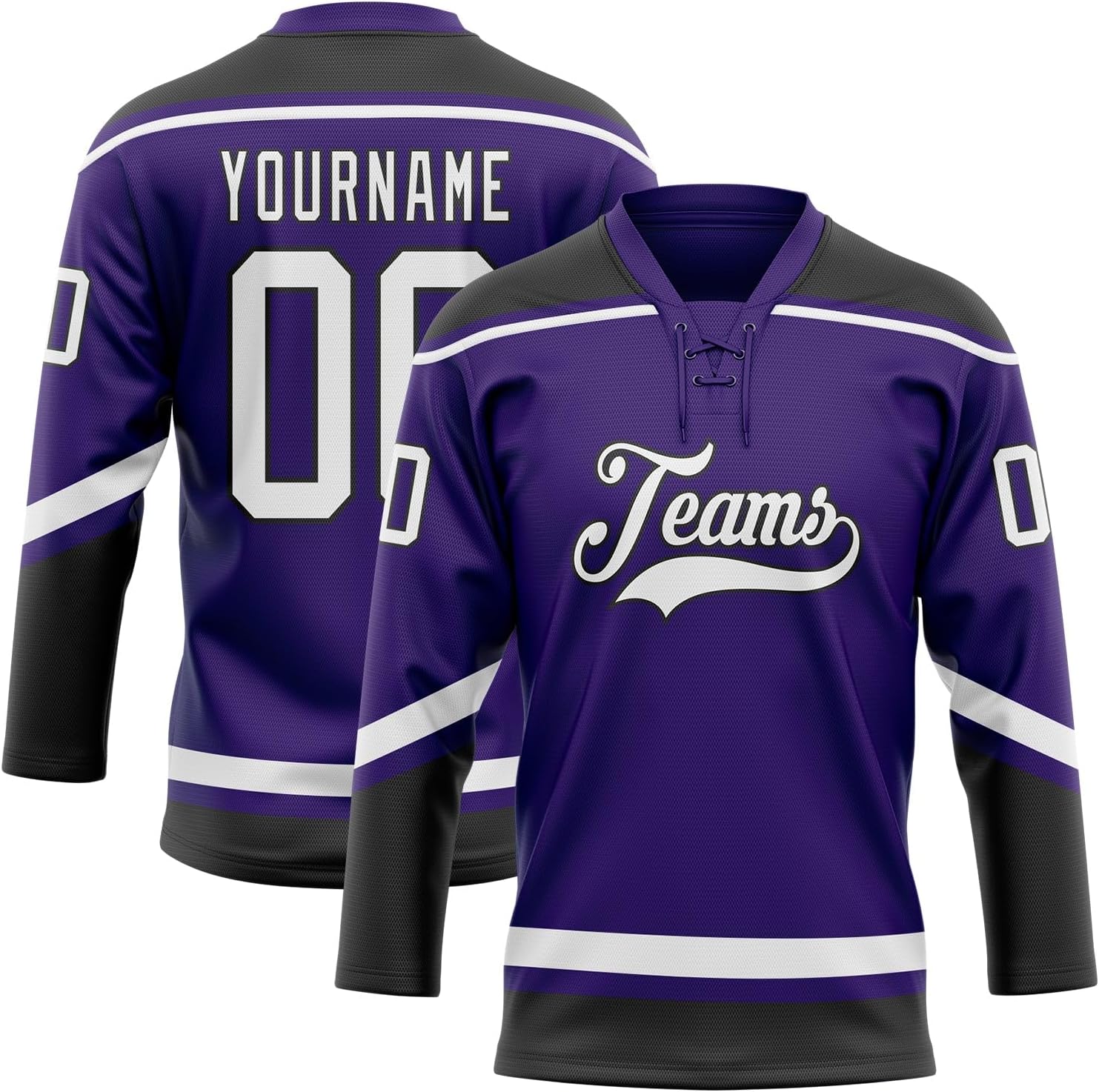 Custom Hockey Jersey for Men Women Youth, Personalized Team Name Number and Logo, Multi Lace Up Practice Sports Fan Jersey