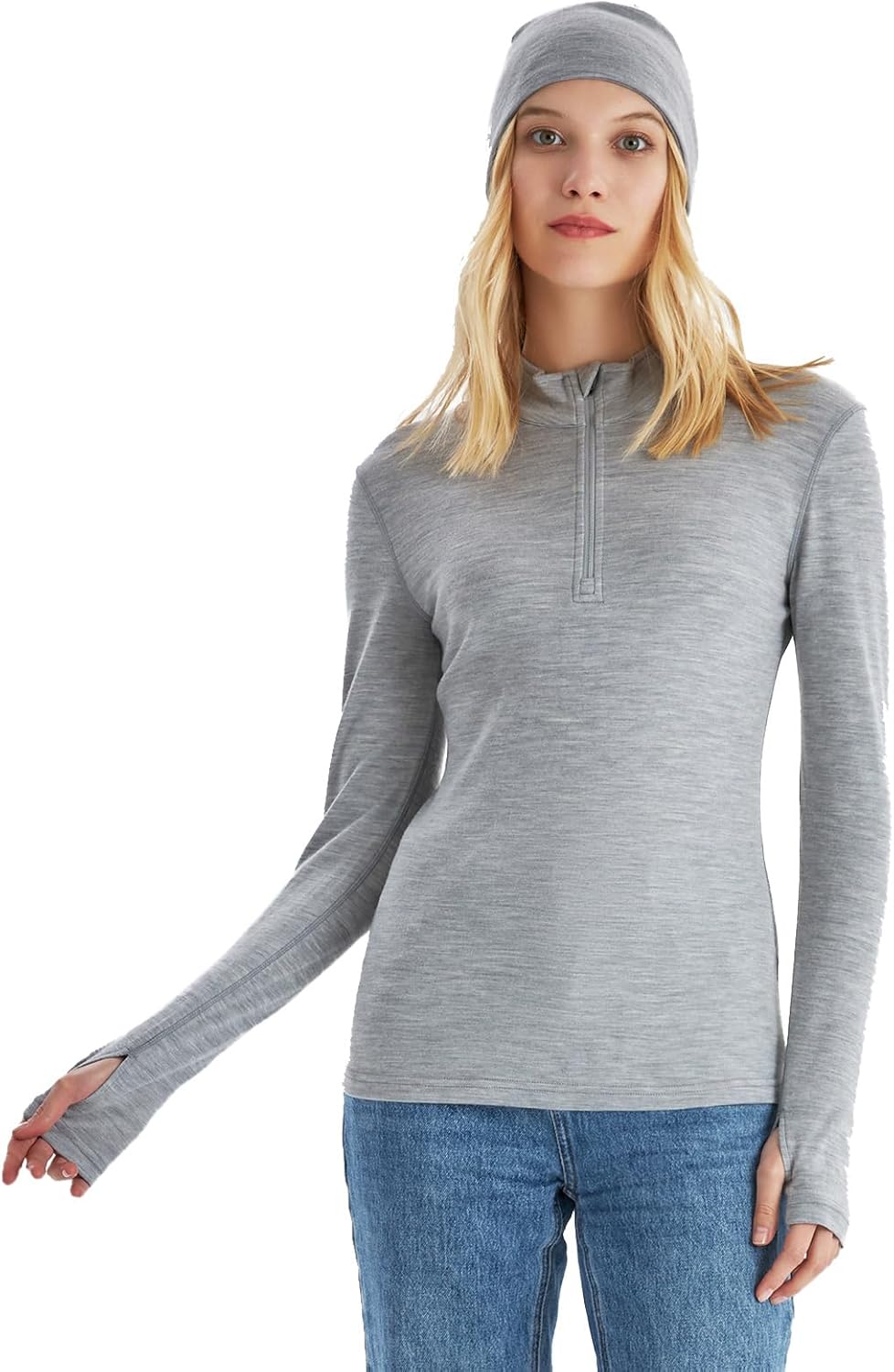 Merino Protect 100% Merino Wool Base Layer Women Thermals Underwear Soft Long Sleeve Shirt for Hiking Skiing - Image 2