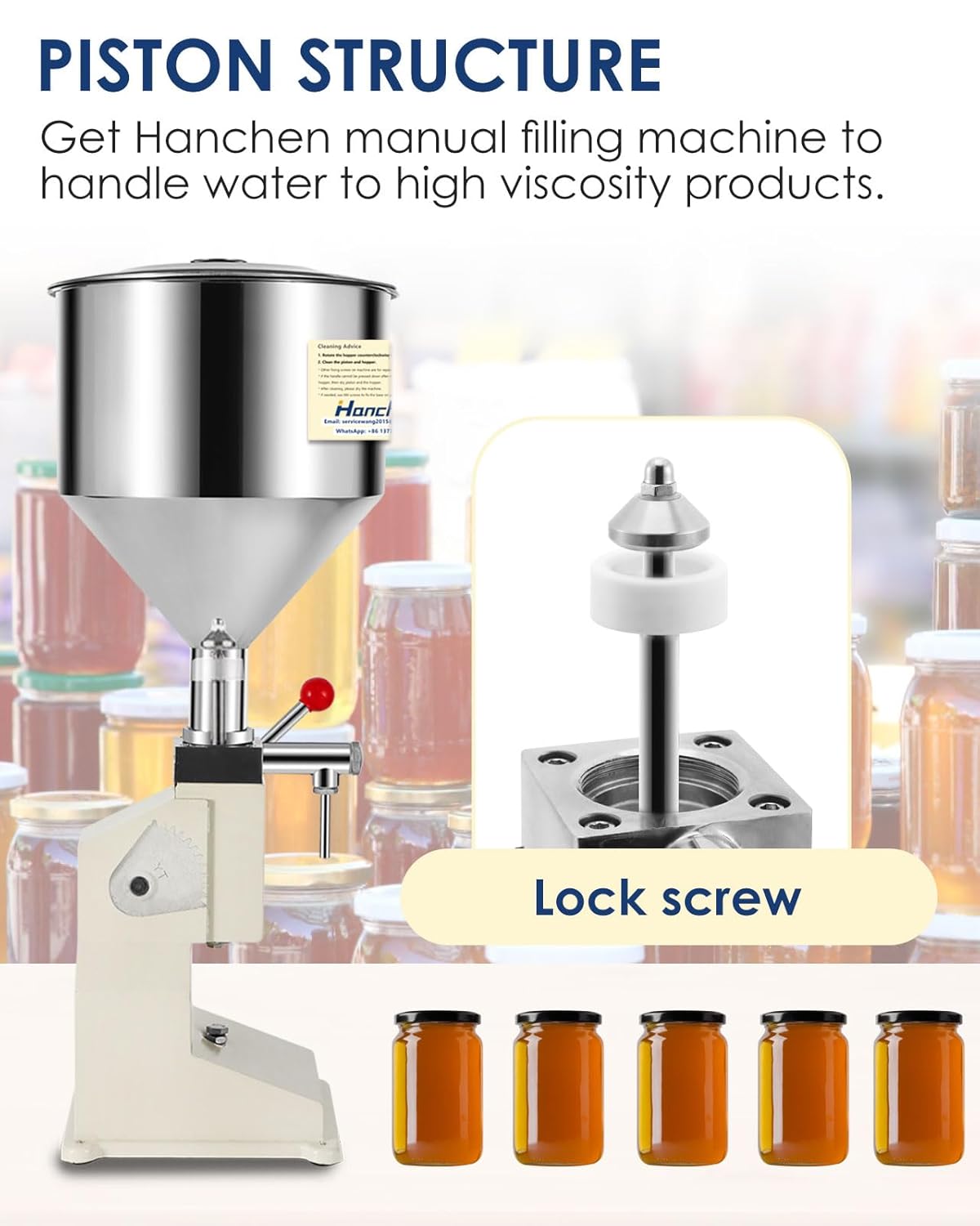 Piston structure of the Hanchen HC-55M filling machine