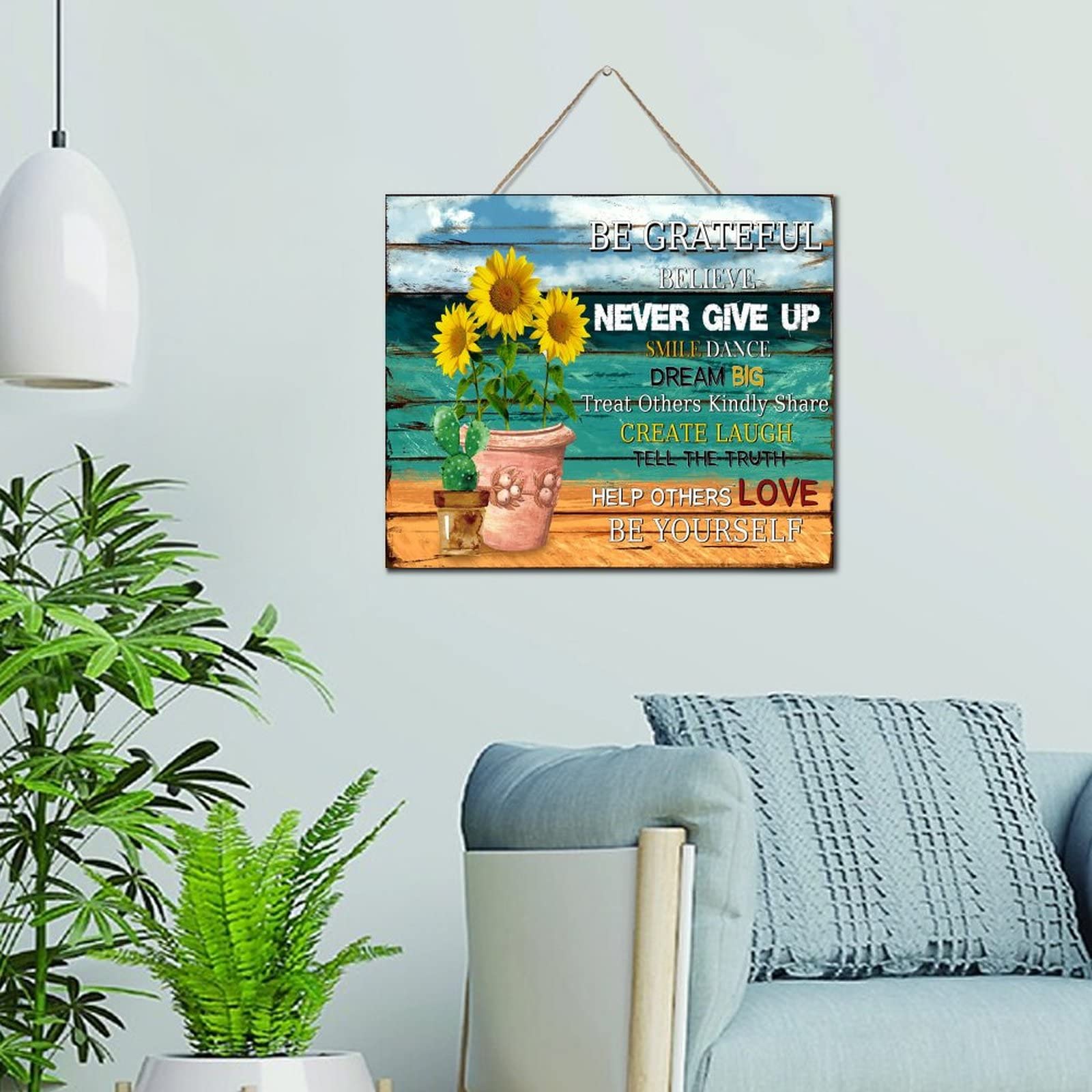 Plaque murale moderne en bois motif cactus déco murale salon chambre 25x30cm