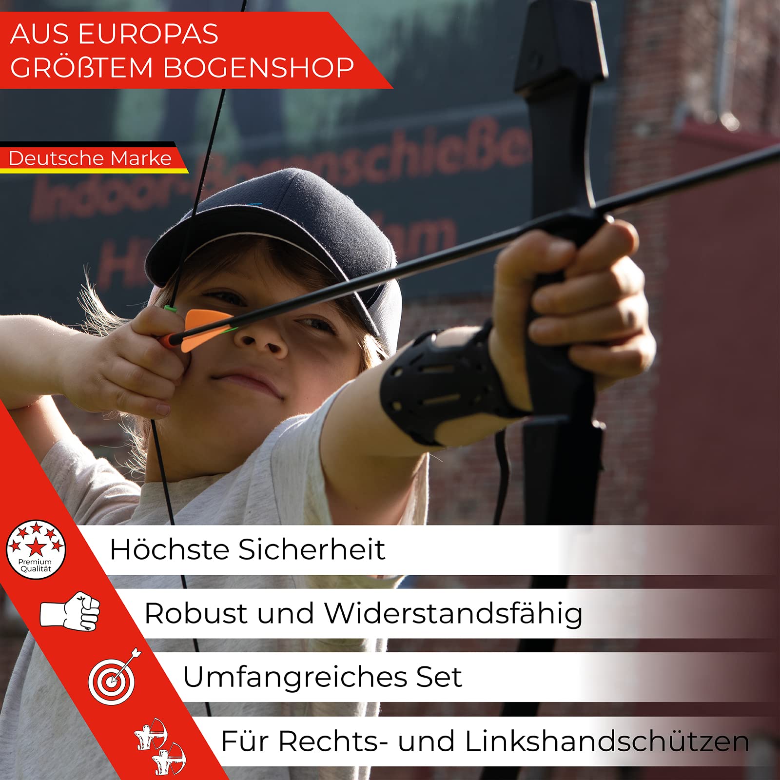 Youth Pfeil und Bogen Set 10–20 lbs Jugendbogen mit 8 | Pfeilen, BSW-Flitzebogen Youth Pfeil und Bogen Set 10–20 lbs Jugendbogen mit 8 Pfeilen, Zielscheibe