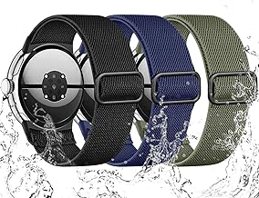 Maledan for Pixel Watch 4 Band/Google Pixel Watch Band/Google Pixel Watch 3 41mm, 3Pack Soft Stretchy Nylon Waterproof Breathable Sport Strap Replacement Wristband for Google Smartwatch 2/1 Men Women