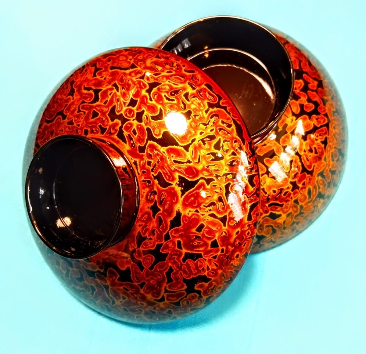 Amazon.co.jp: 会津塗金虫食塗吸物椀揃5客セット職人の丁寧な技