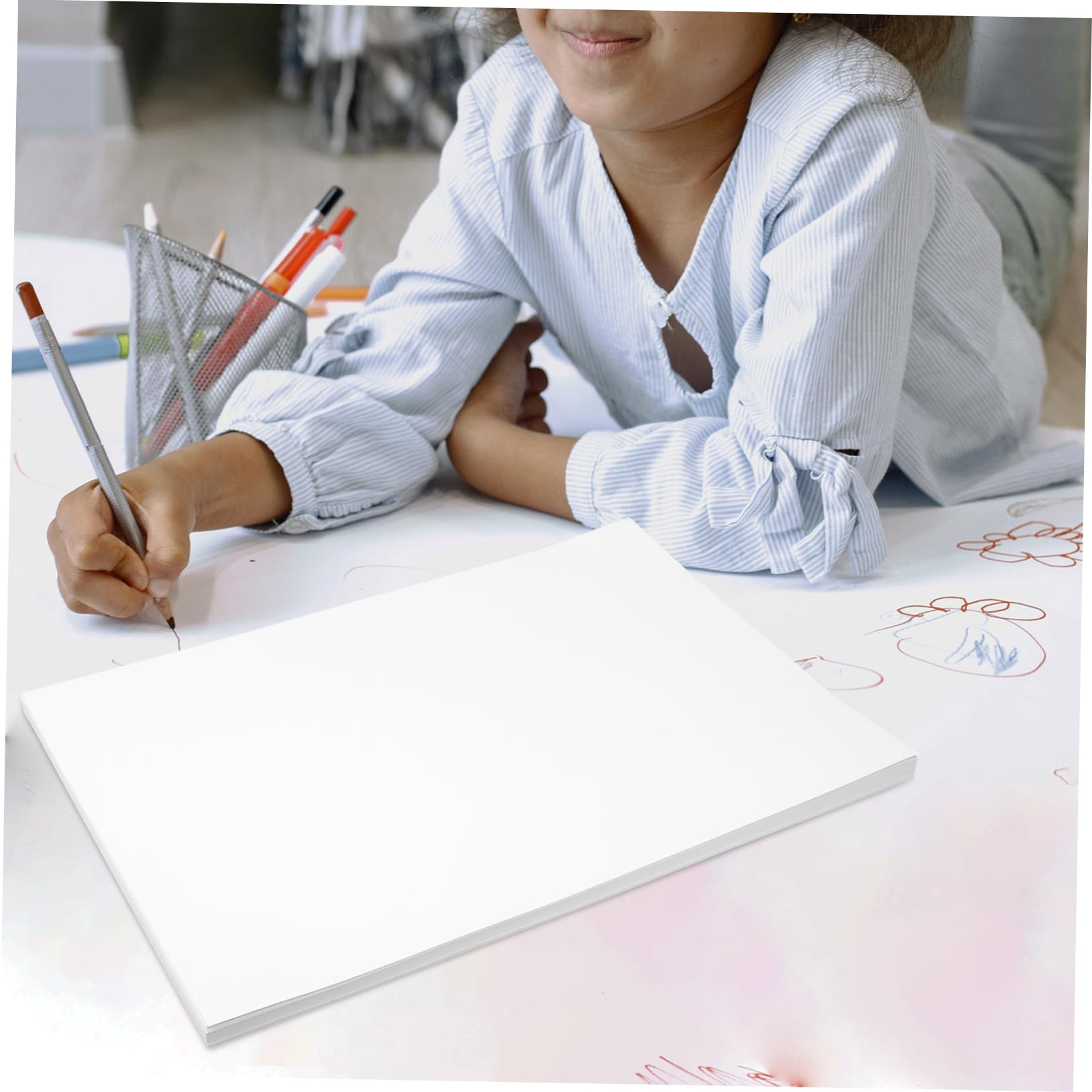 Papier Cartonné A3 220g/m² Blanc, Lot de 50 Feuilles