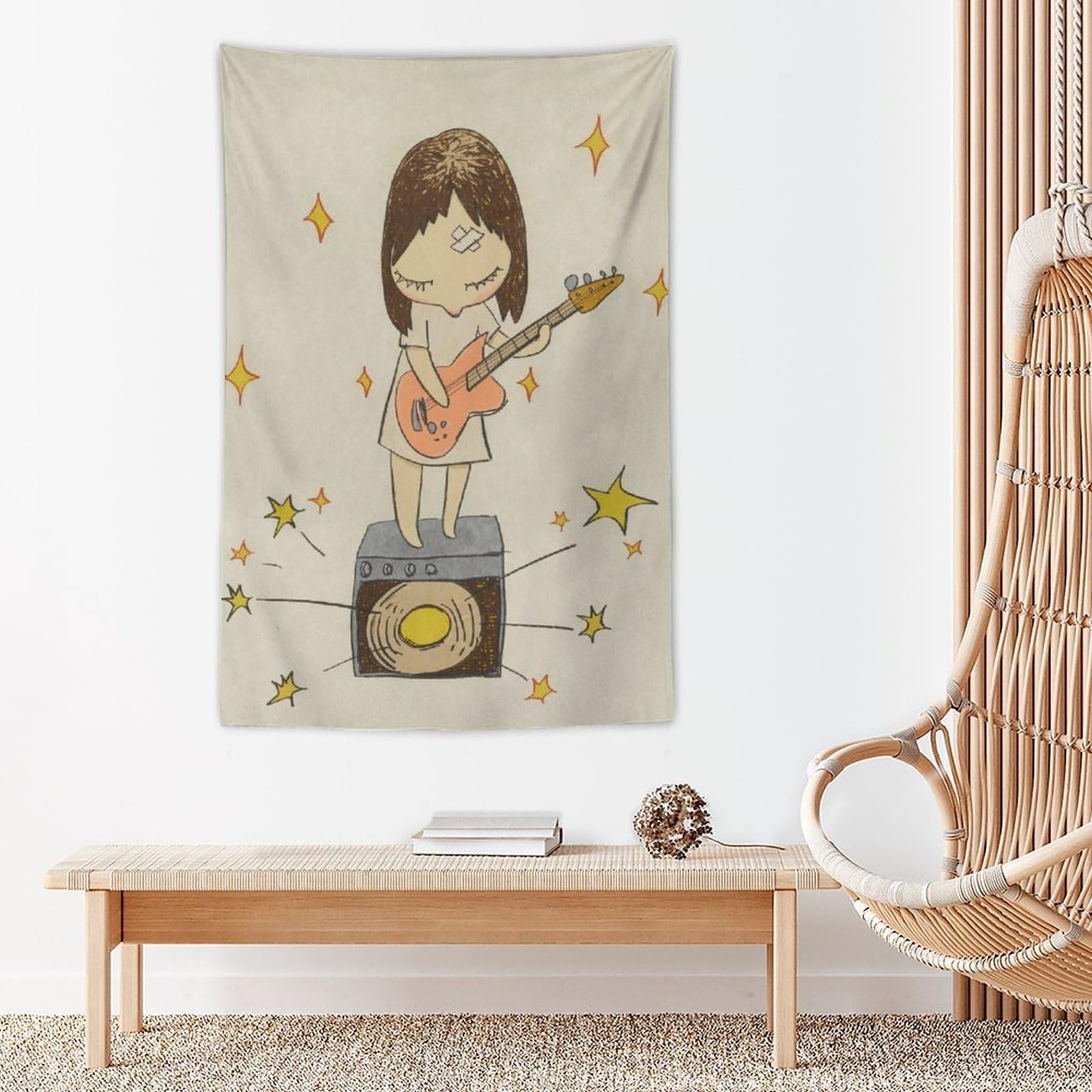 Amazon.co.jp: Yoshitomo Nara 奈良美智絵画《ギター 少女