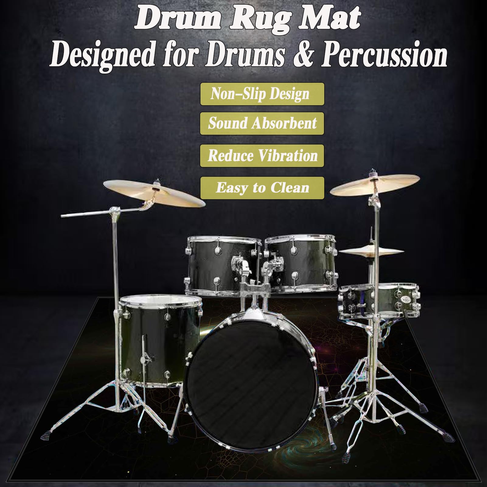 180 x 140 cm Dywan Bęben Antypoślizgowy Dźwiękoszczelny koc Domowy dywanik bębnowy do bębna basowego i innych mat do instrumentów muzycznych Mata Drum