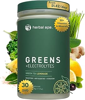 Sponsored Ad - Herbal Ape Nutrition Daily Super Greens & Electrolytes Powder – Gut Health, Hydration, Energy & Bloating Re...
