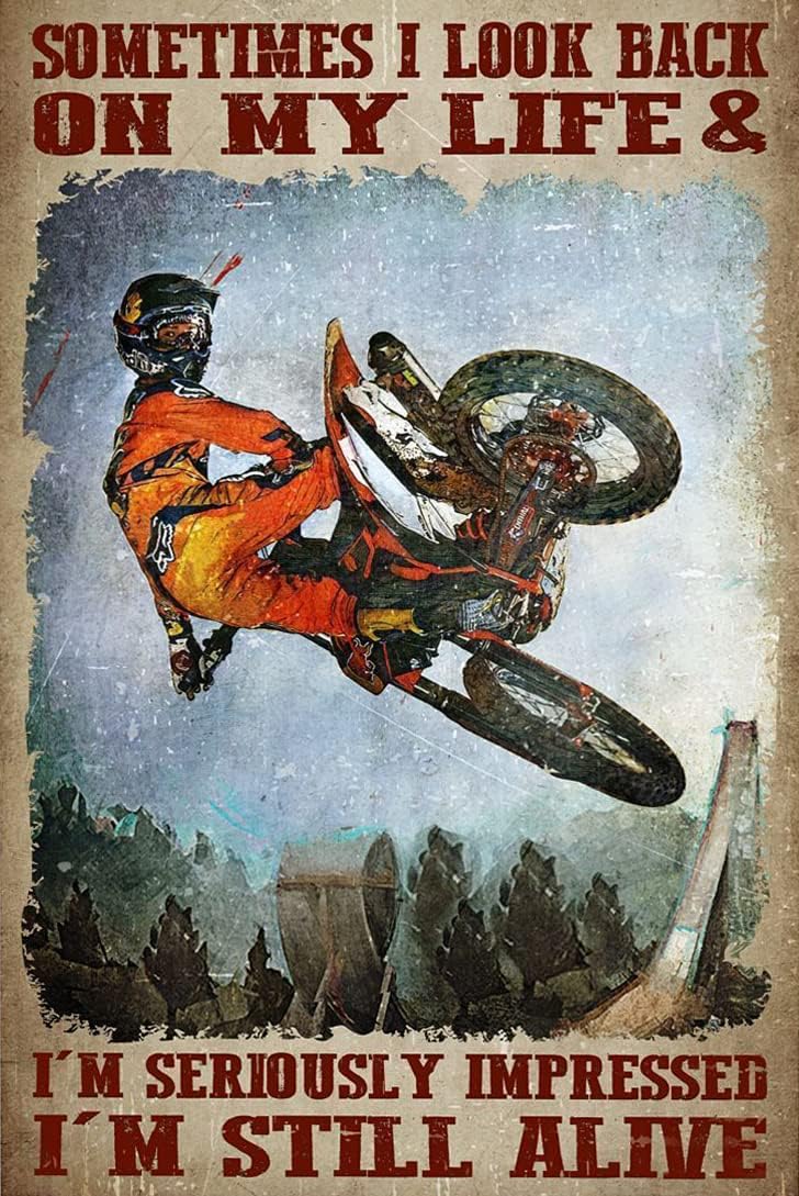 Jigsaw Puzzles 1000 Pieces Dirt Bike Moto Fury Sometimes I Look Back Poster Educational Puzzle Family Game Gift for Adults and Kids Perfect for Family or Dat Home Decoration Colorful Puzzle