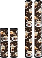 Vista 1 de Juego de 4 fundas protectoras de repuesto para manija de puerta de refrigerador con temática de té de la tarde para microondas, horno, refrigerador