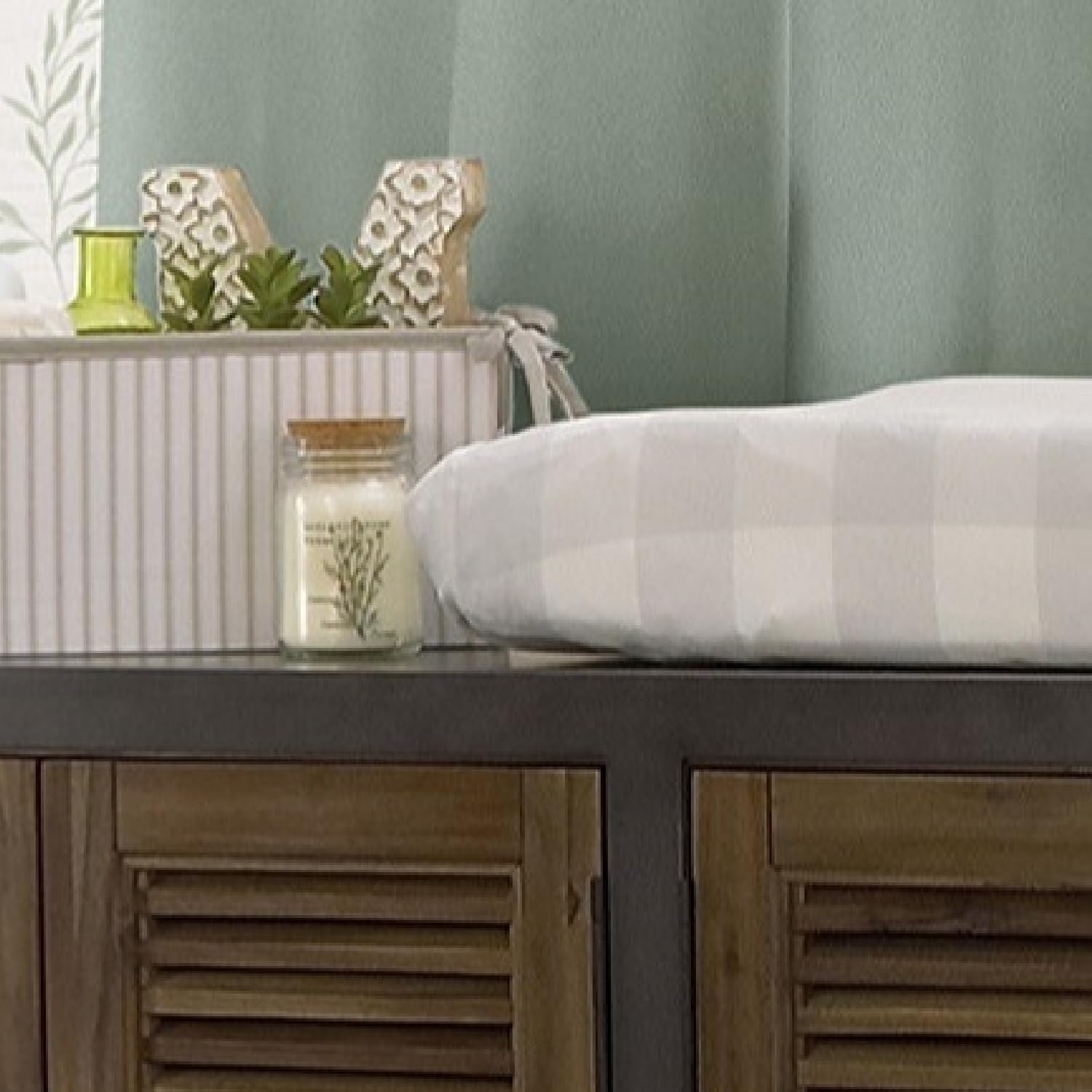 NoJo Rustic Farmhouse Super Soft Gray and White Buffalo Check Changing Pad Cover