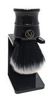 Frank Shaving Pur-Tech Synthetic Hair Shaving Brush -Quality Shaving Brush Black Handle Knot Size 21Mm With Free Stand by Frank Shaving