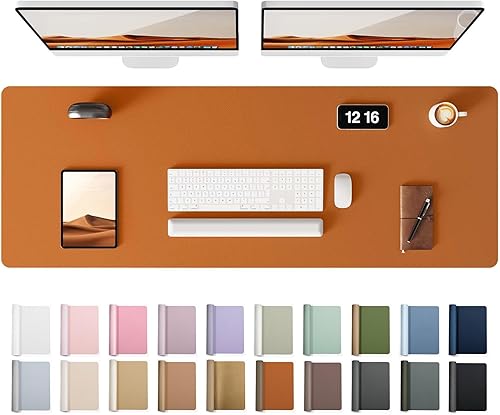 Miniatura 462 de YSAGi Protector de escritorio de cuero, tapete de oficina, alfombrilla grande para mouse, antideslizante, de piel sintética, almohadilla
