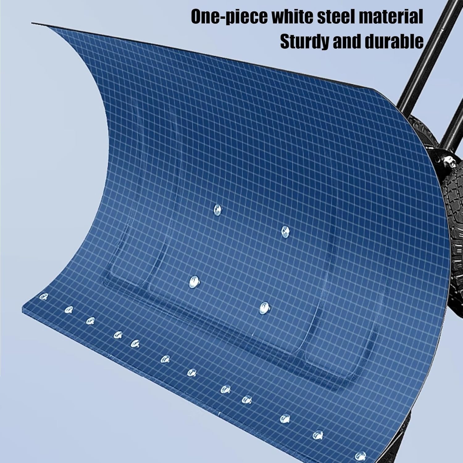 ELEFOCUS Pneumatic Tyre 2-Wheel Snow Shovels Pusher Hand Plow Hand Push Protable Snowplow Outdoor Snow Removal Tool(7535)