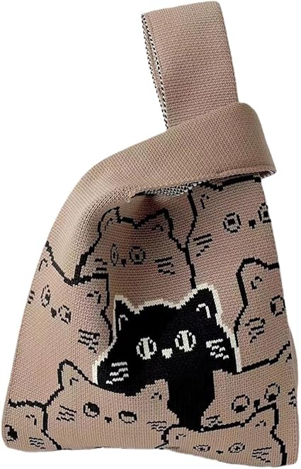 Amazon | [HaMaKo] ニット エコバッグ トート バッグ 猫 マチあり 鍵 