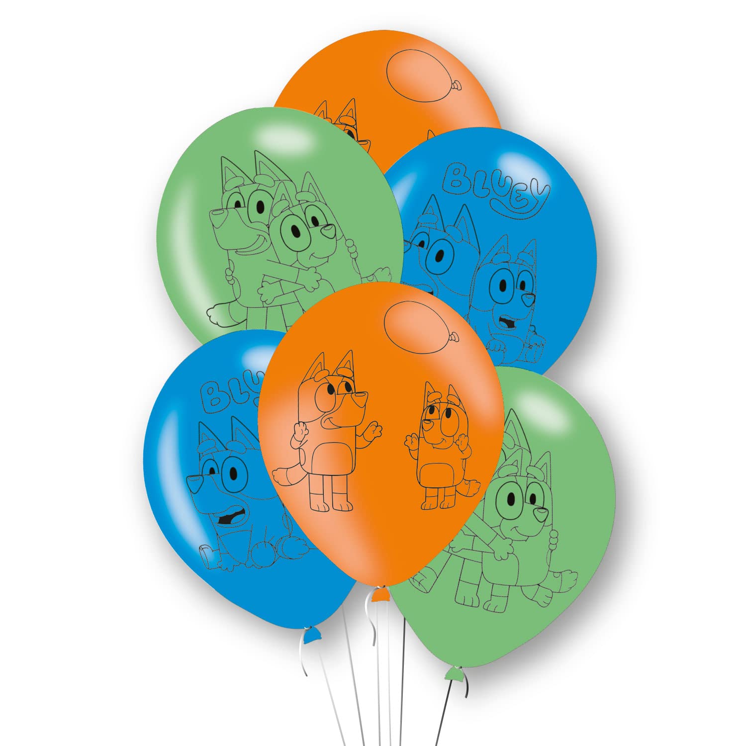Amscan 9915385 - Pack of 6 Bluey Latex Balloons (11"/28cm) โ image 1
