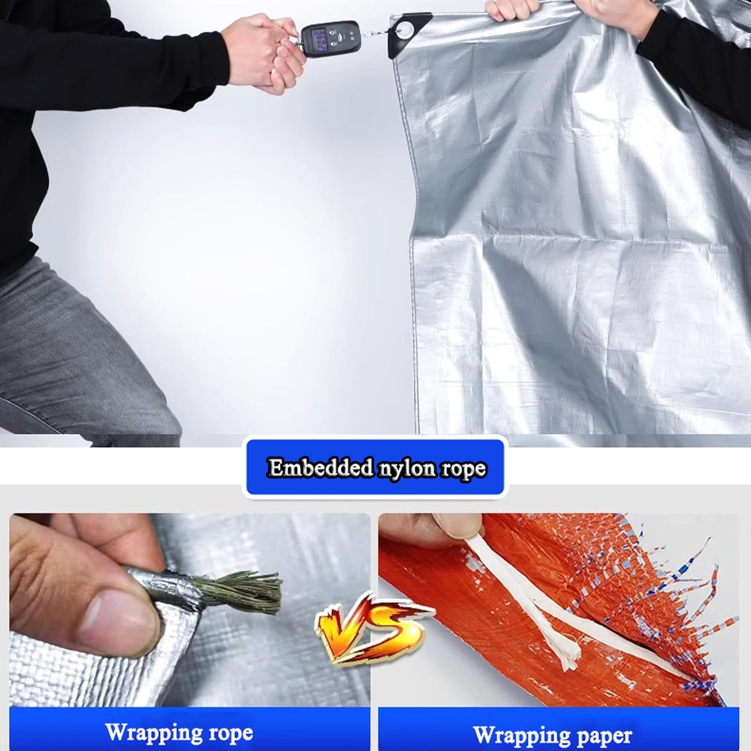 Tarpaulin Heavy Duty Waterproof 5x10 Feet, Tarpaulin Waterproof with Grommets, Multi-Purpose Weatherproof Tarp Covers Cloth, for Canopy Plants, Greenhouse, Patio, Cars