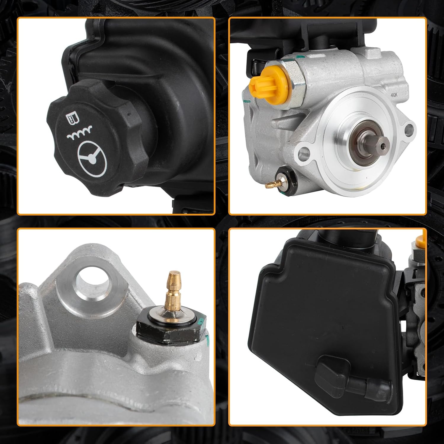 12785125 Power Steering Pump with Reservoir Compatible with Cadillac BLS 2007-2008 Saab 9-3 2003-2011 9-3X 2010 L4 2.0L Replace 12782949 12842028 12773869