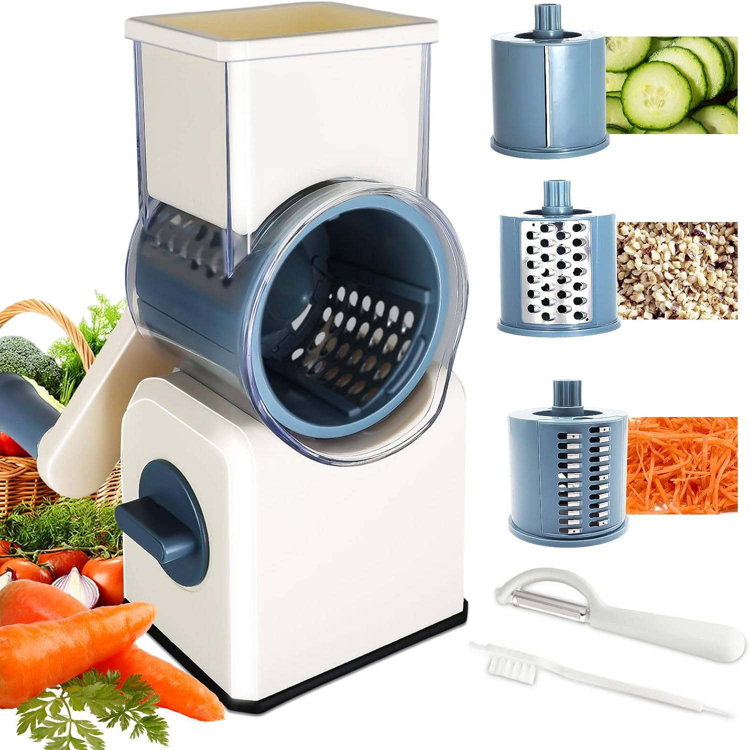 Rotary Cheese Grater with Handle for Kitchen, Vegetable