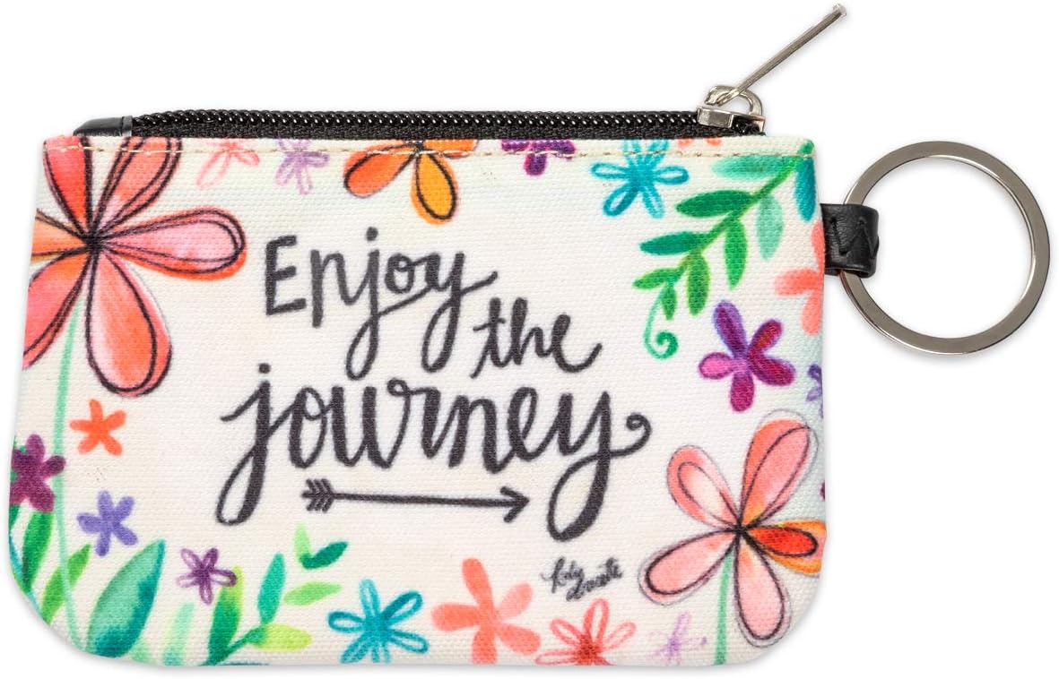 Brownlow Gifts 77769 Simple Inspirations Zippered Slim Wallet with Keychain and ID Window, 5 x 3.5-Inches, Enjoy The Journey : Clothing, Shoes & Jewelry