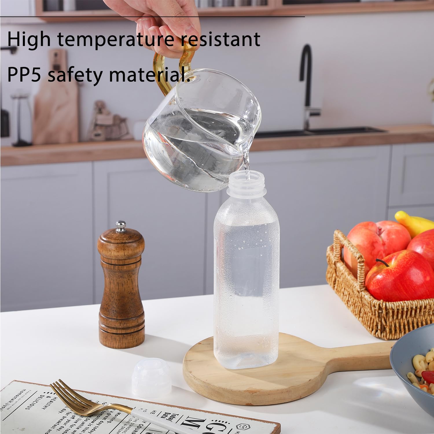 Botellas exprimibles de condimentos para salsas de 10 onzas con tapa abatible, botellas de salsa picante con tapas para aceite, contenedores de condimentos de camping, salsa de barbacoa,