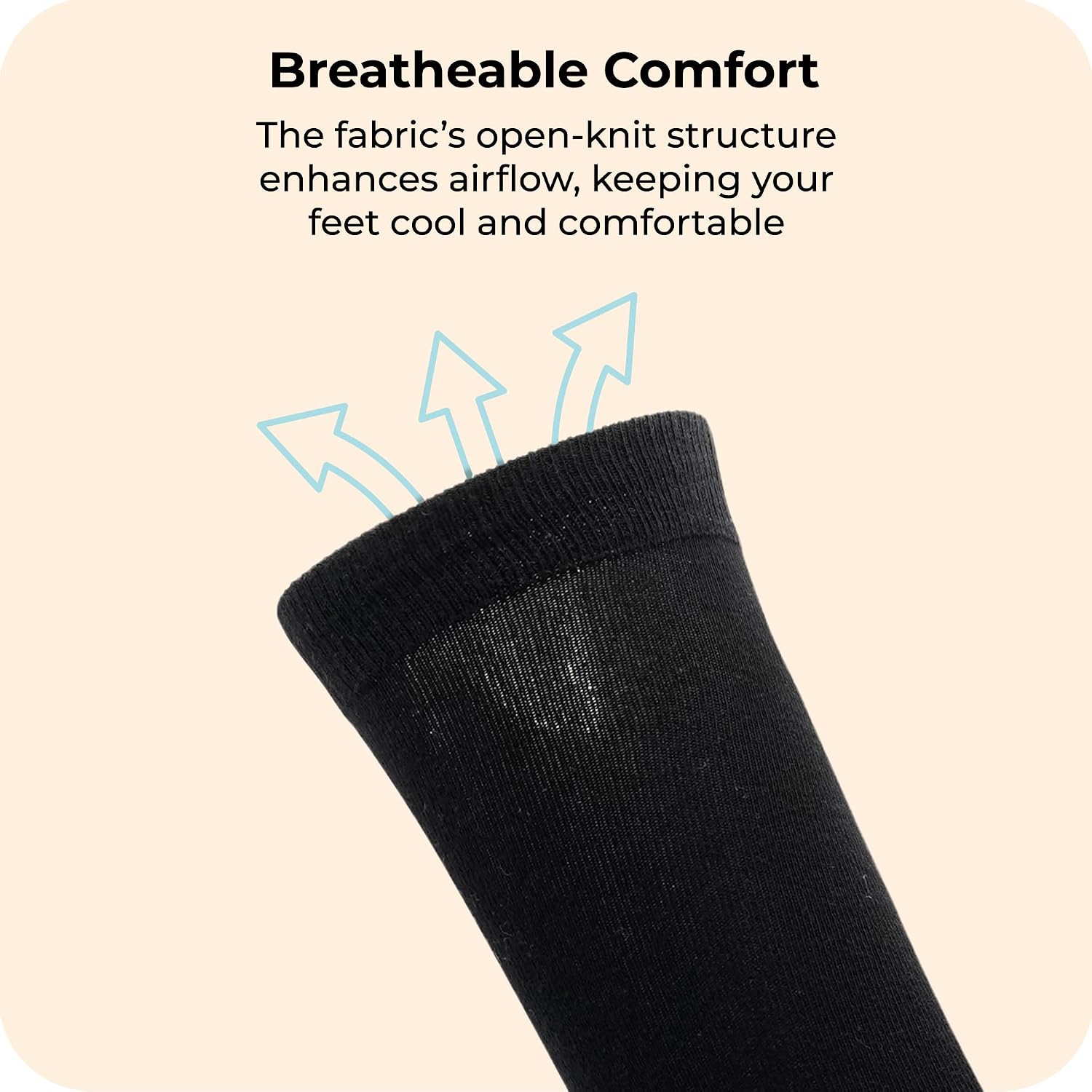 AMELLE Formal Black Assorted Men's Socks Soft Crew Socks Breathable Classic Dress Sock with Reinforcement Heel & Toe 10-13 US
