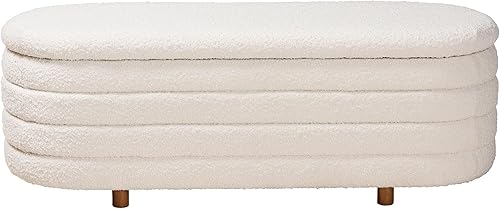 Miniatura 5 de Baxton Studio Betiana Modern Japandi - Banco de almacenamiento de madera con acabado marrón nogal