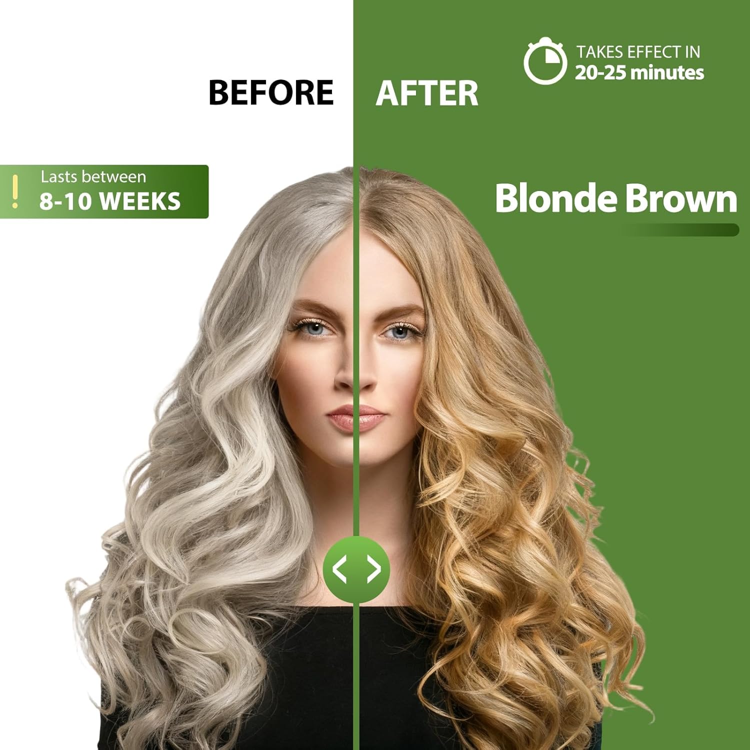 Blonde Brown Hair Dye Shampoo for Gray Coverage - 3 IN 1 Hair Color Shampoo with Argan Oil & Ginseng, Ammonia & Paraben Free, Long Lasting Semi-Permanent Natural Color for Women & Men (500ml) - Image 2