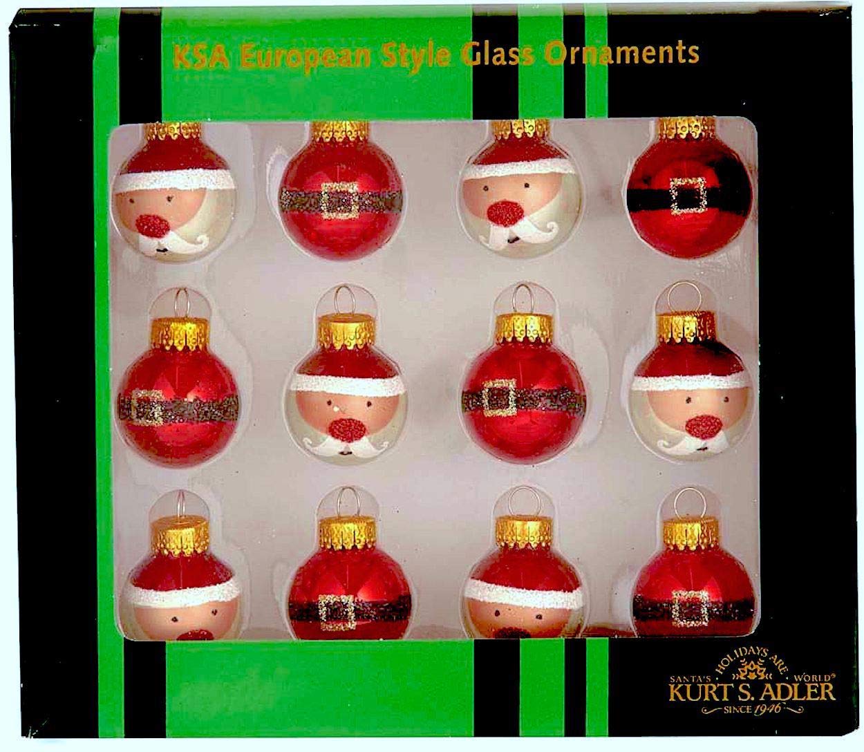 Amazon.co.jp: Kurt S. Adler 25mm ガラスサンタとバックルボール 12個