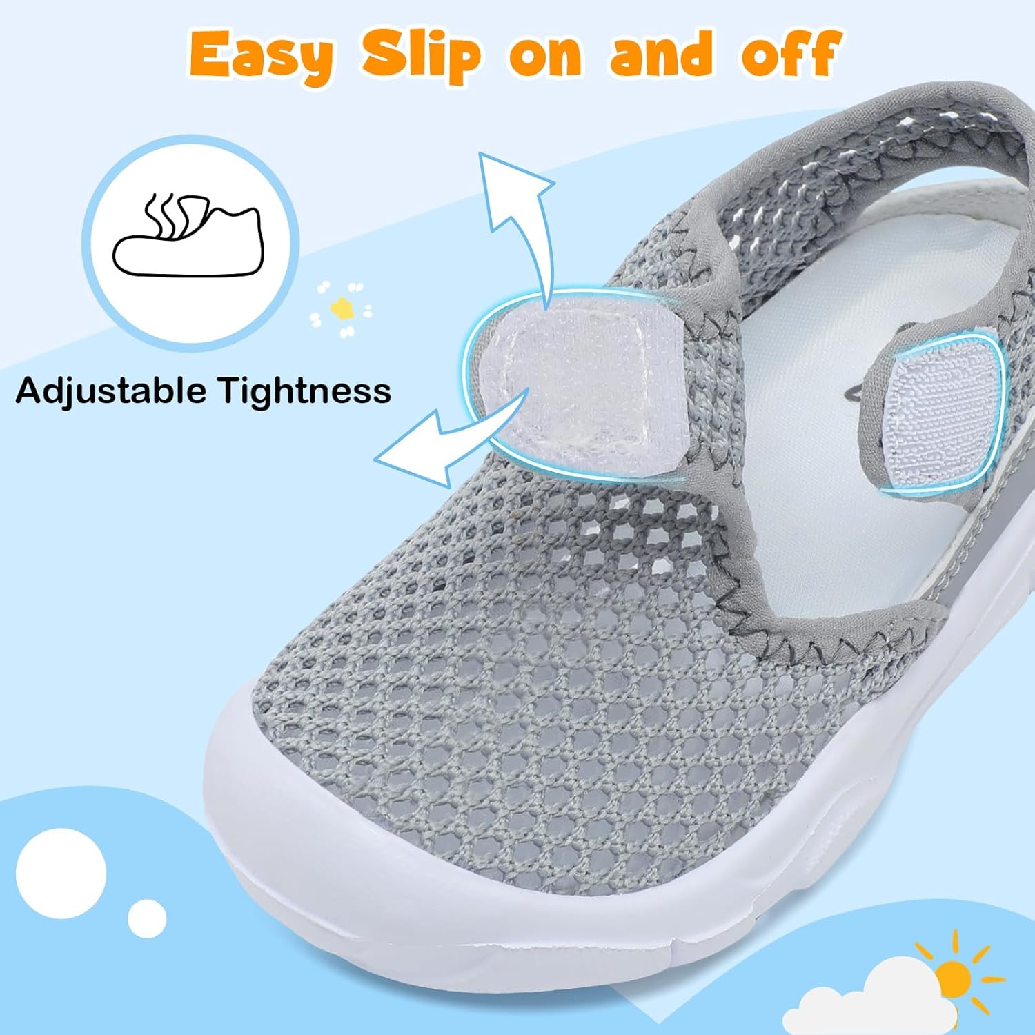 LeIsfIt Toddler Sandals Boys Girls Wide Sandals Kids Water Sandal Shoes Lightweight Barefoot Summer Shoes for Indoor Outdoor - Image 4