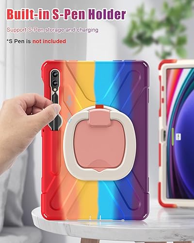 Miniatura 7 de BRAECN Funda para Samsung Galaxy Tab S9 FE+S9 Plus 2023 SM-X610X810, funda de silicona resistente con protector de pantalla, soporte para bolígrafo