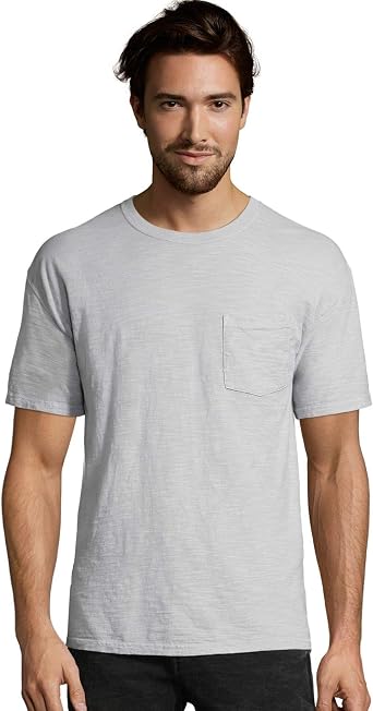 Hanes Mens ComfortSoft Tagless Pocket Undershirt, 6-Pack, Assorted - 1901 Heritage, Small US